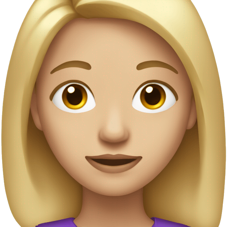 as in girl with blonde highlights with purple stain on her neck emoji