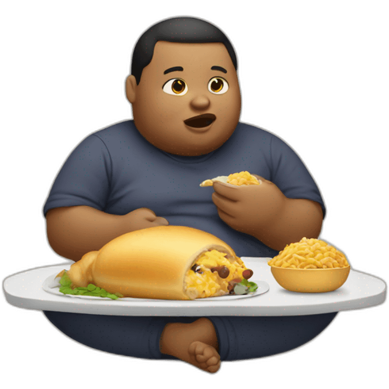 Chubby person eating emoji