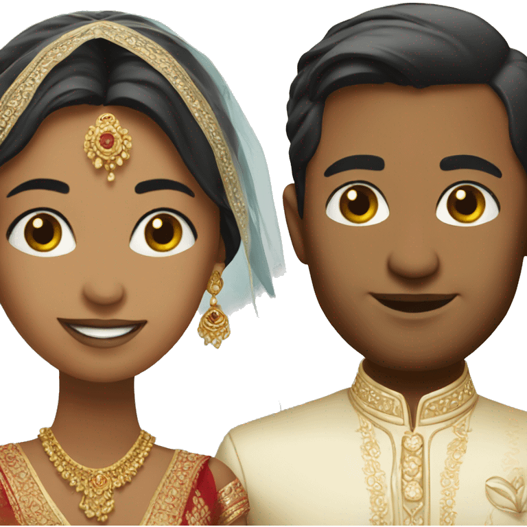 Wedding couple in Indian Attire emoji