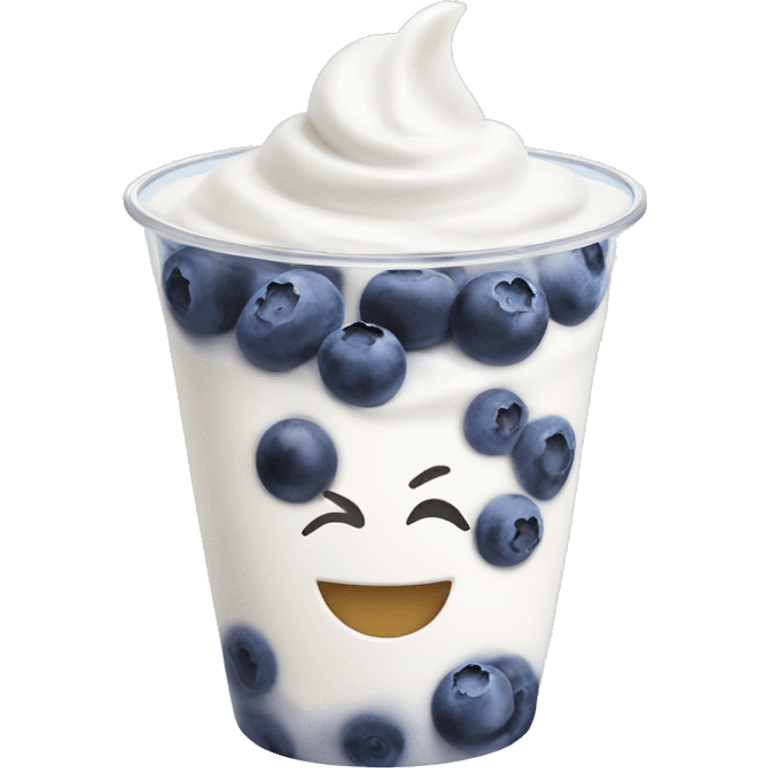 white yogurt with blueberries on top emoji