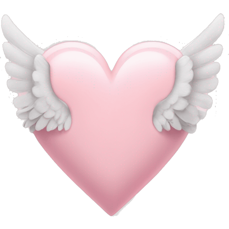 Light pink heart with angel wings and halo emoji