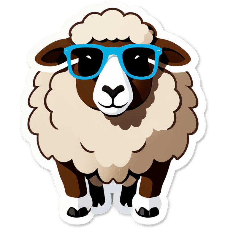 Sheep with sunglasses  emoji