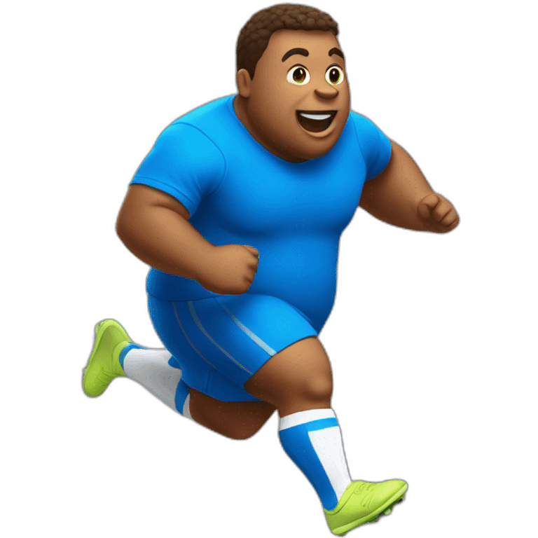 fat soccer player running emoji