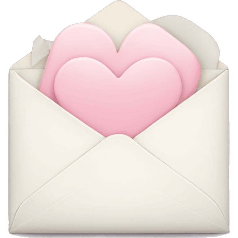 white envelope with a light pink heart emoji