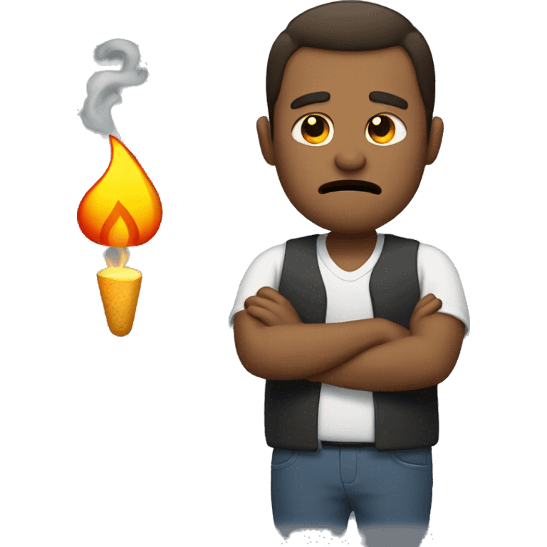 Sad man with burning indigestion  emoji