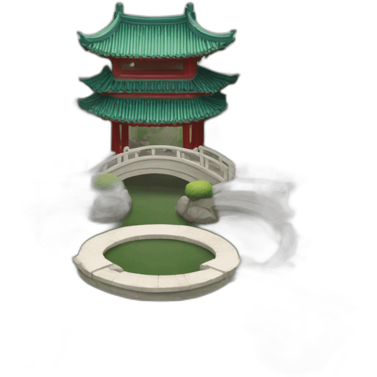 Orthagonal projection chinese garden emoji