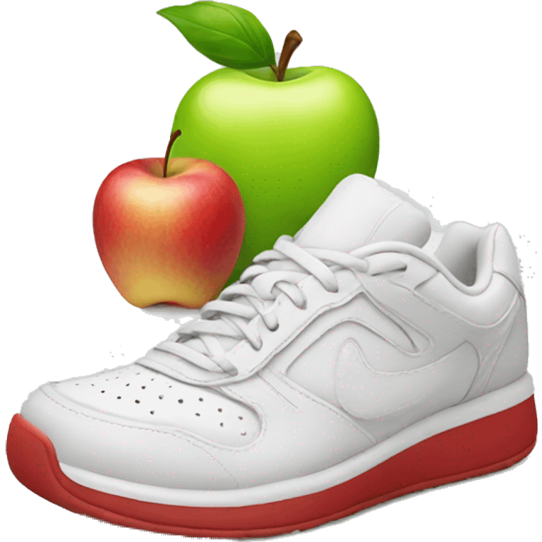 Shoe with an apple emoji