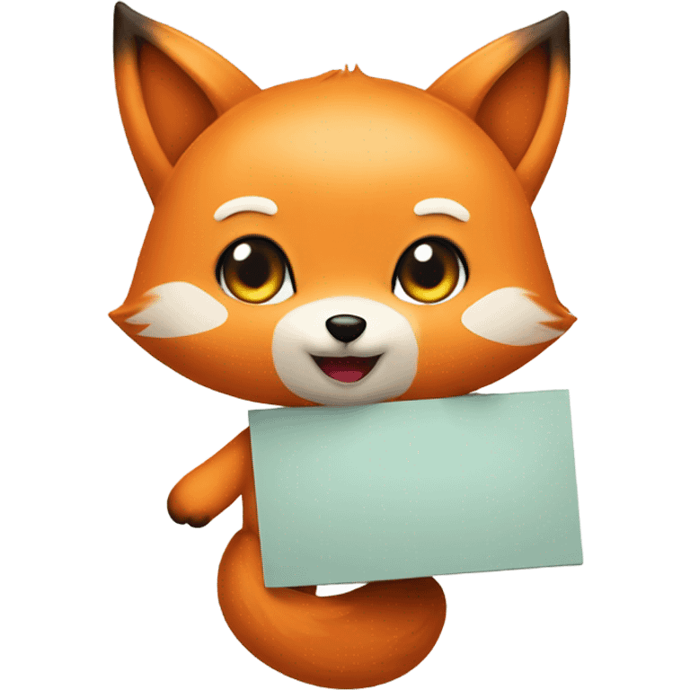 Kawaii Fox with a sign emoji