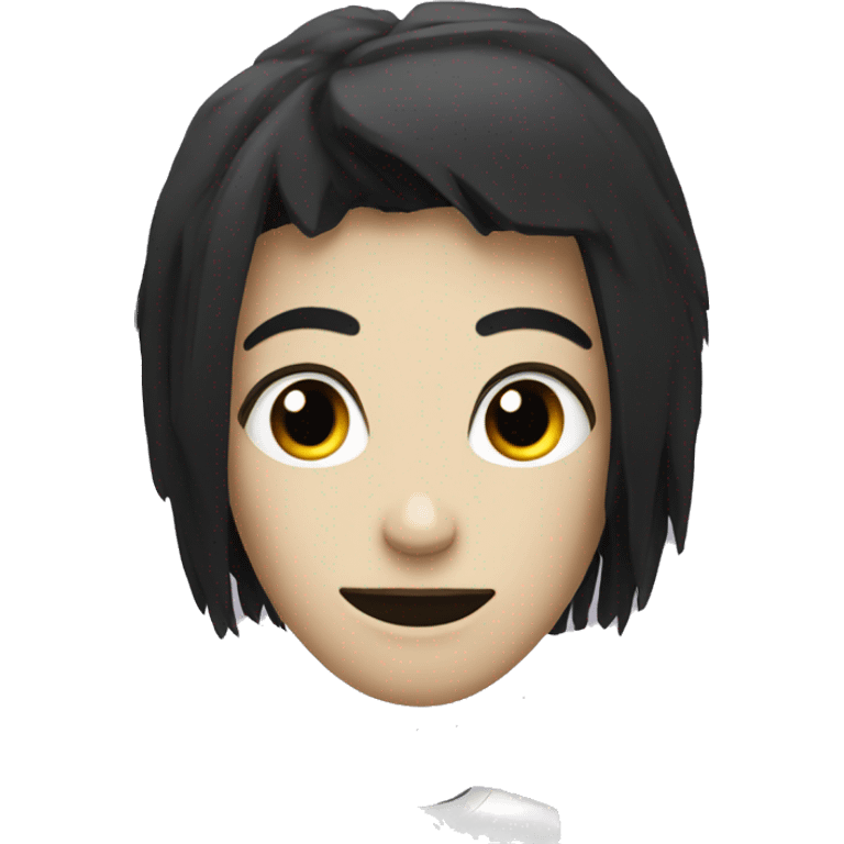 robot face with black hair emoji