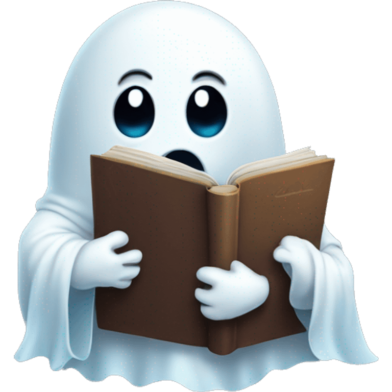 A cute ghost Holding a book emoji