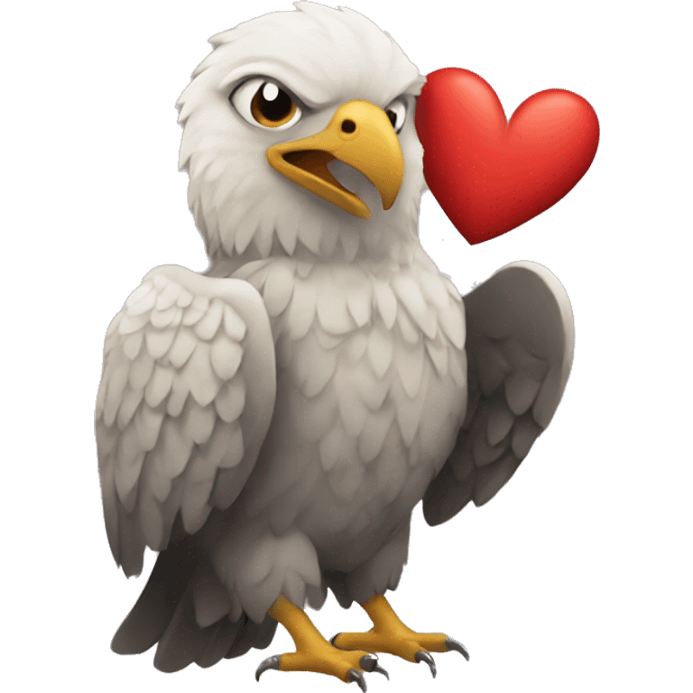 Águila con un corazón emoji