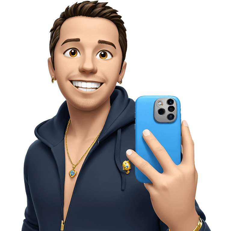 smiling boy with jewelry emoji