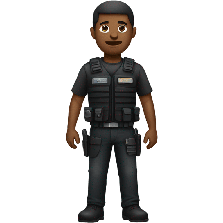 black man standing full body with stab vest  emoji