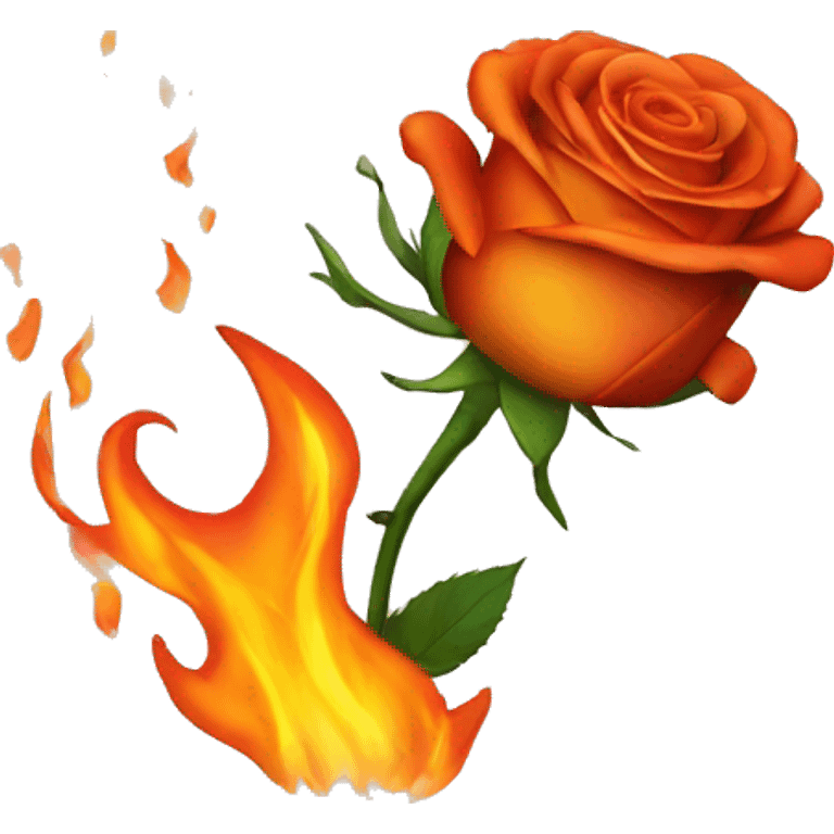 A rose on fire emoji