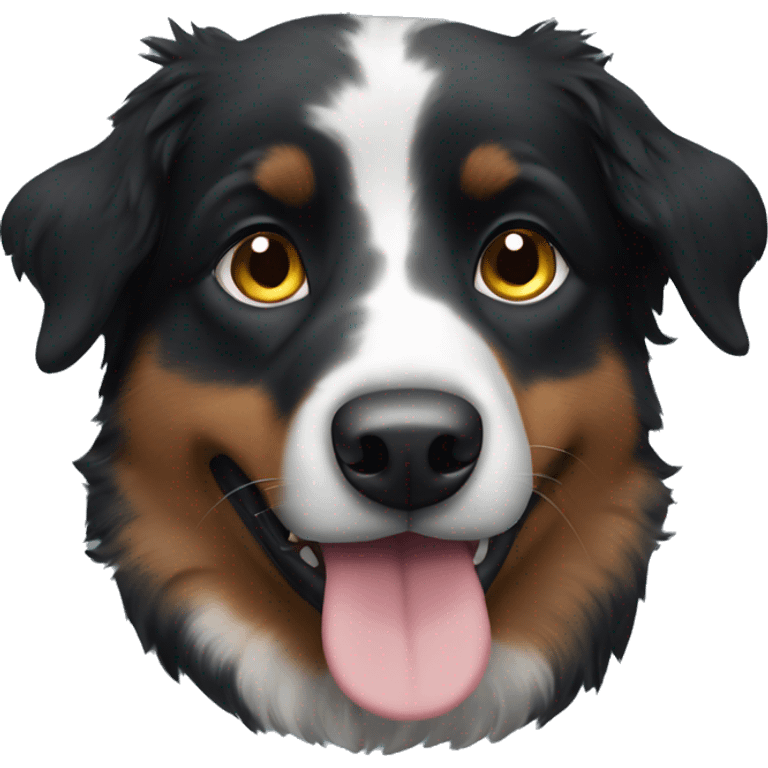 Small black australian shepherd dog with black muzzle emoji