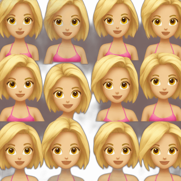 Blonde en bikini emoji