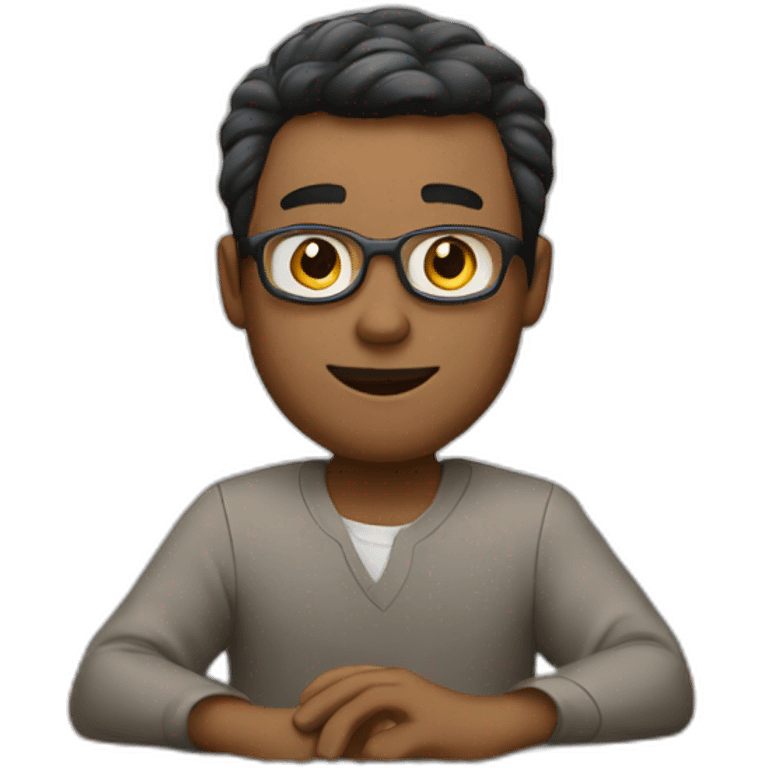 A man working in desk computer emoji