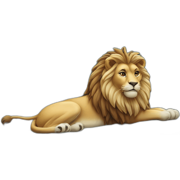 Lion sur une montagne emoji