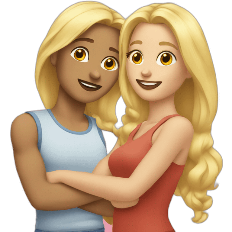 two blondes in love emoji