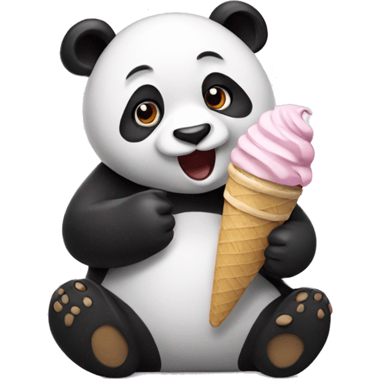 Panda eating ice cream emoji