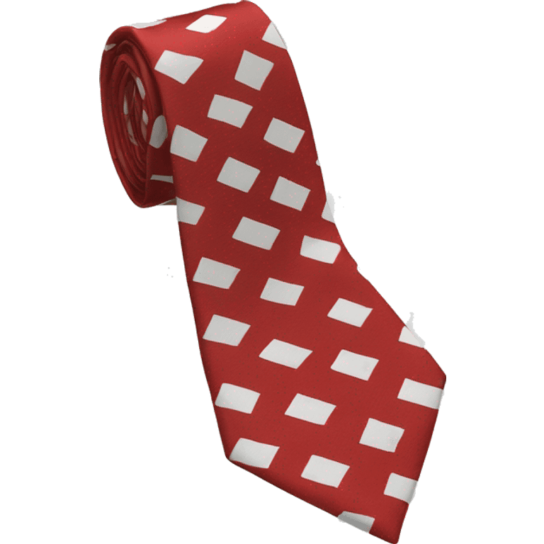 Tie with red and white cube pattern emoji