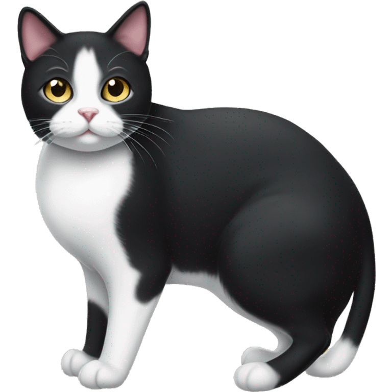 black and white tuxedo cat emoji