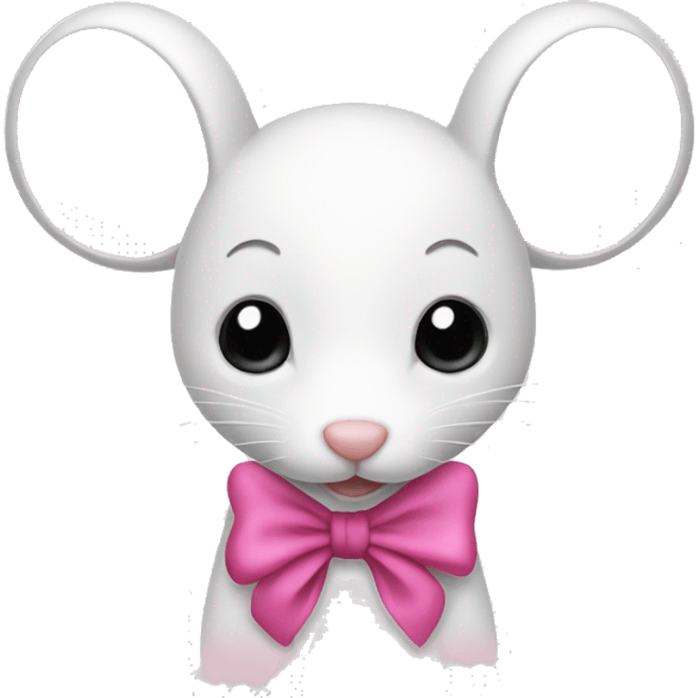 White mice pink bow  emoji