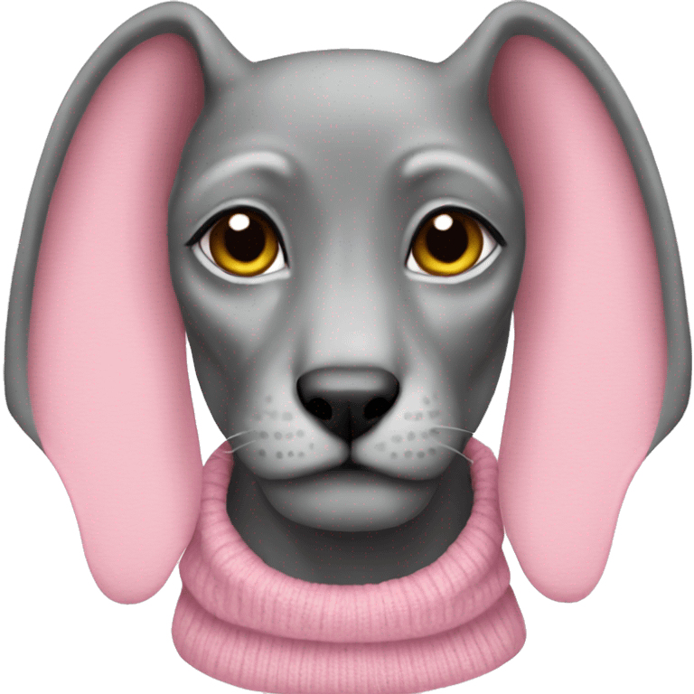 Gray Sphinx in a pink sweater emoji