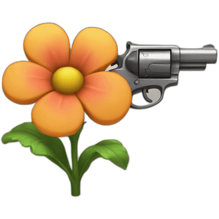 pistol shooting flower emoji