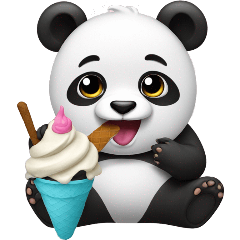 Panda eating ice cream emoji