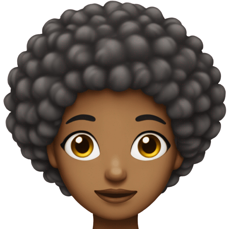 Girl with long eyelashes and a Afro emoji