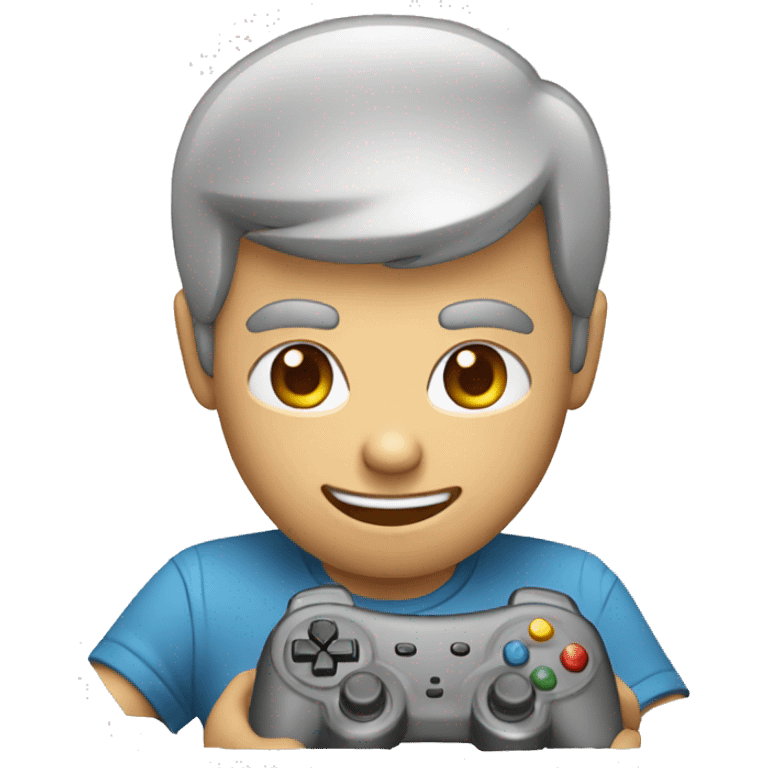 man playing games on a gamepad emoji