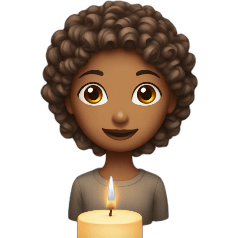 candle with curly girl emoji