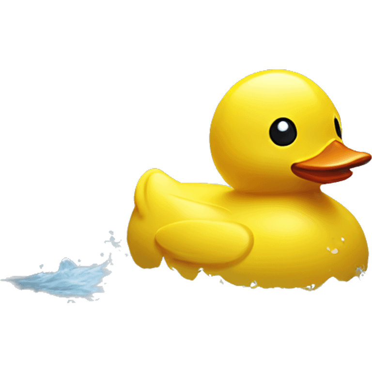 Rubber ducky in rain emoji