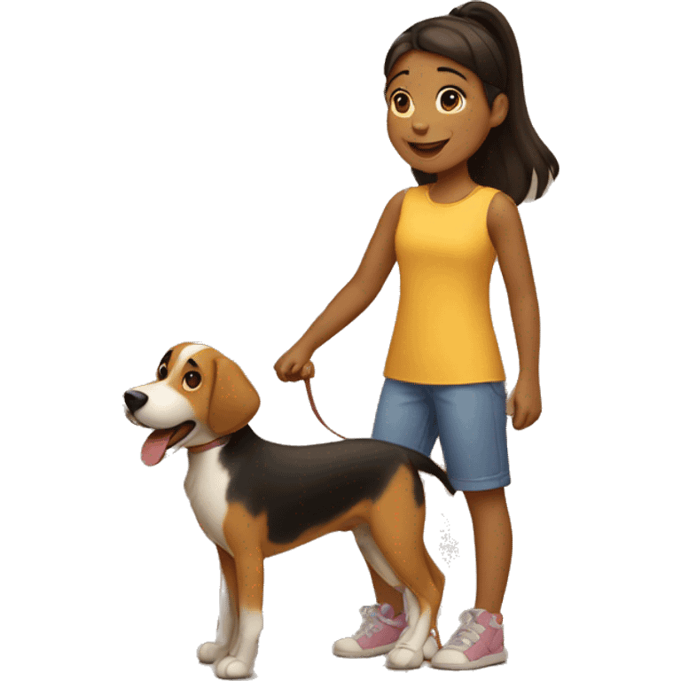 Girl playing with a dog emoji