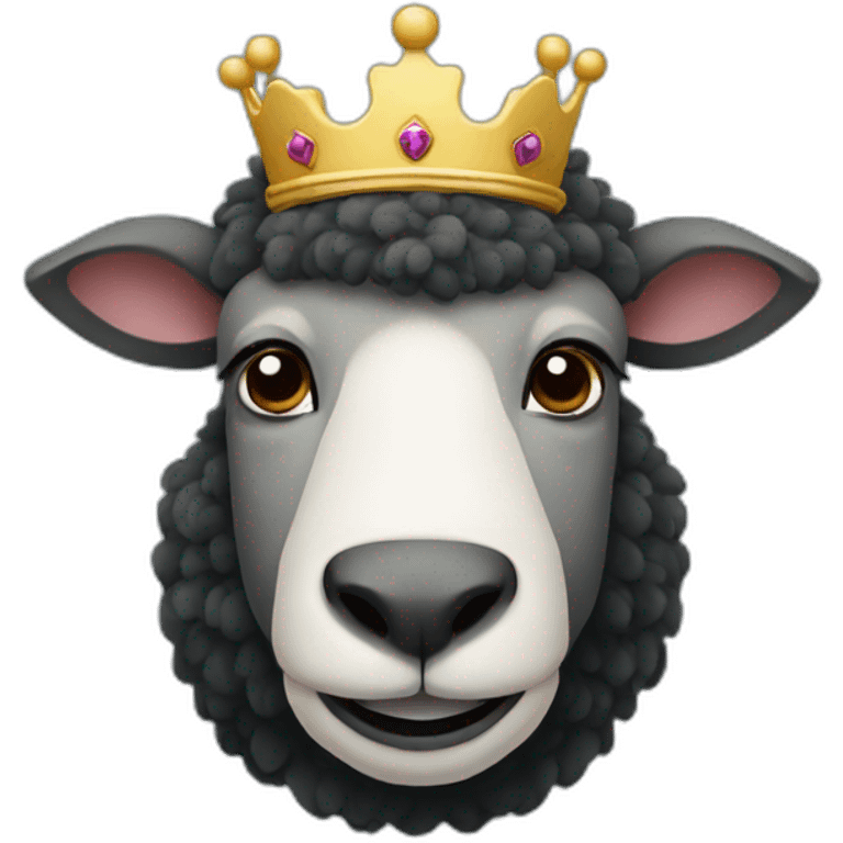 black sheep face with crown emoji