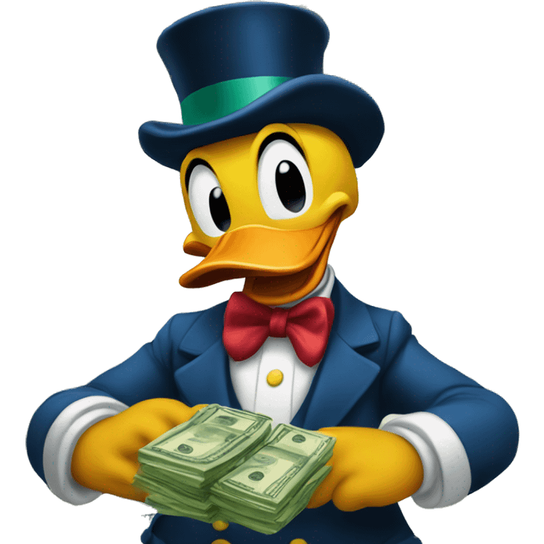 Donald Duck with money emoji