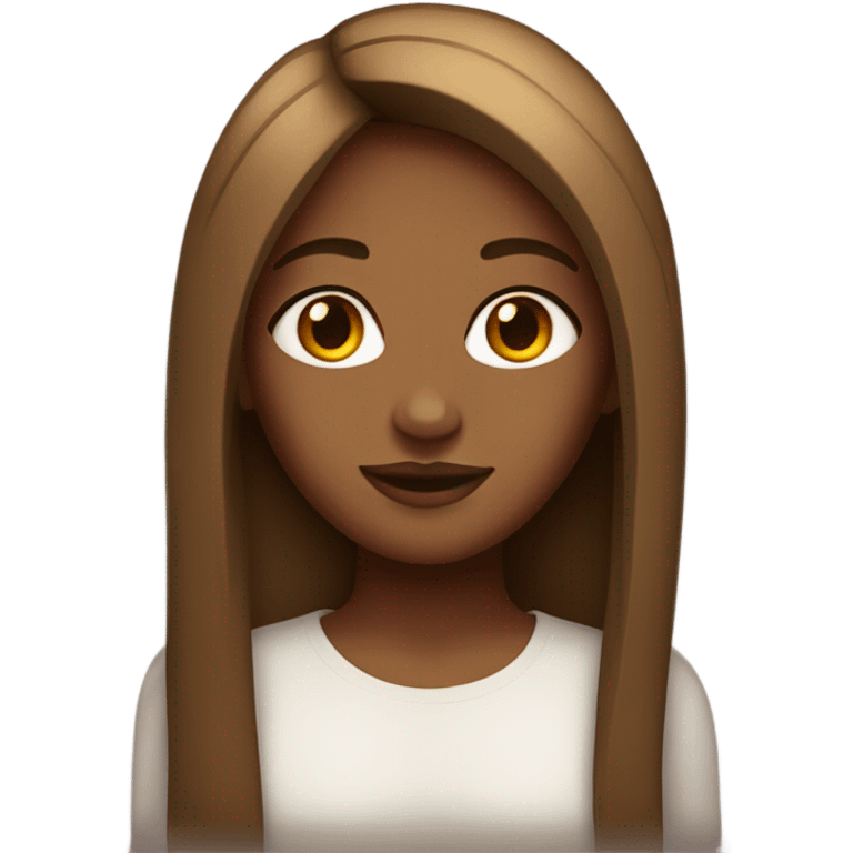 brown skin girl with straight hair aesthetic vibe  emoji