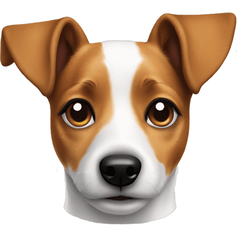 Jack Russell with one ear up and one ear down emoji