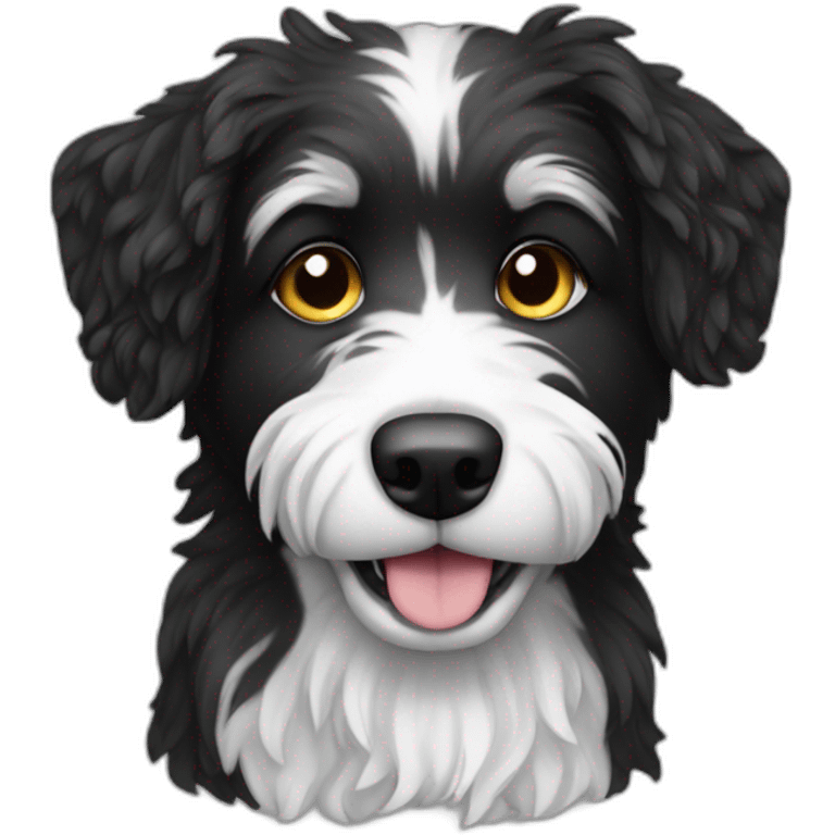 greek rescue dog black and white scruffy emoji