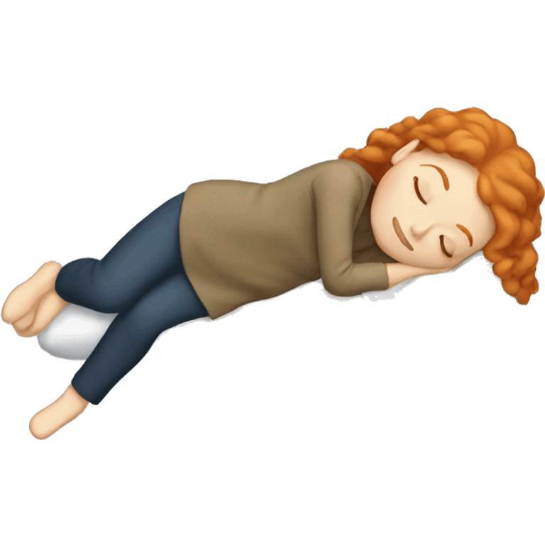 Ginger pretty woman sleeping emoji