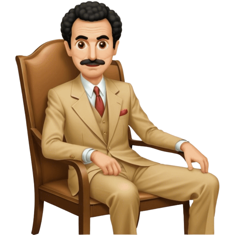 Borat sitting on dining chair emoji