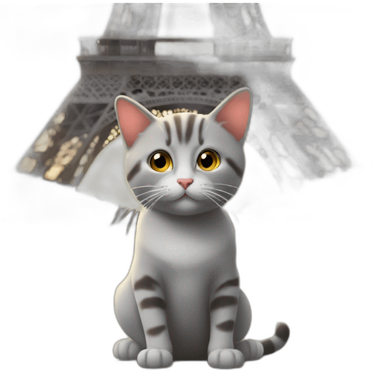 Un chat sur la tour Eiffel emoji