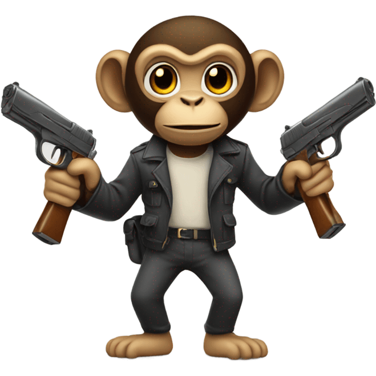 Monkey with gun emoji