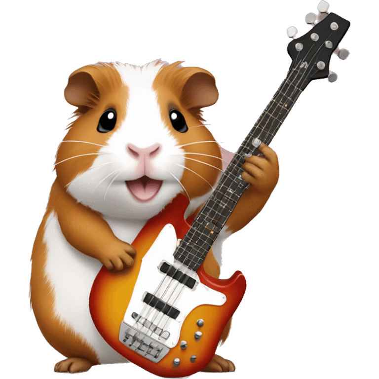 guinea pig palying bass guitar emoji