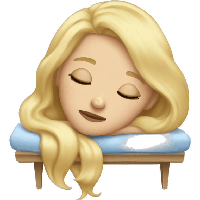 blonde hair girl napping  emoji