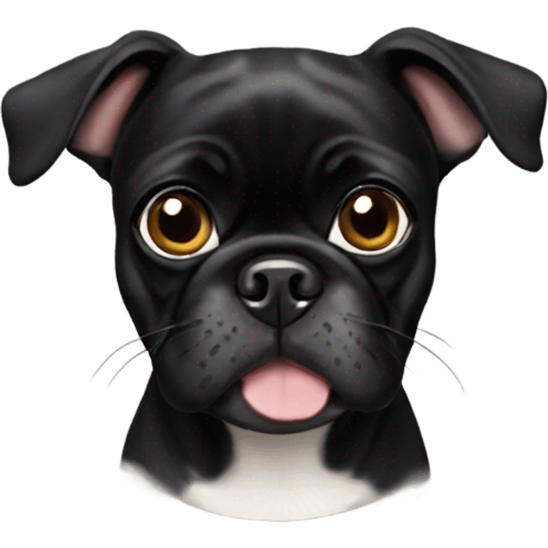 Black pug mix Boston terrier emoji