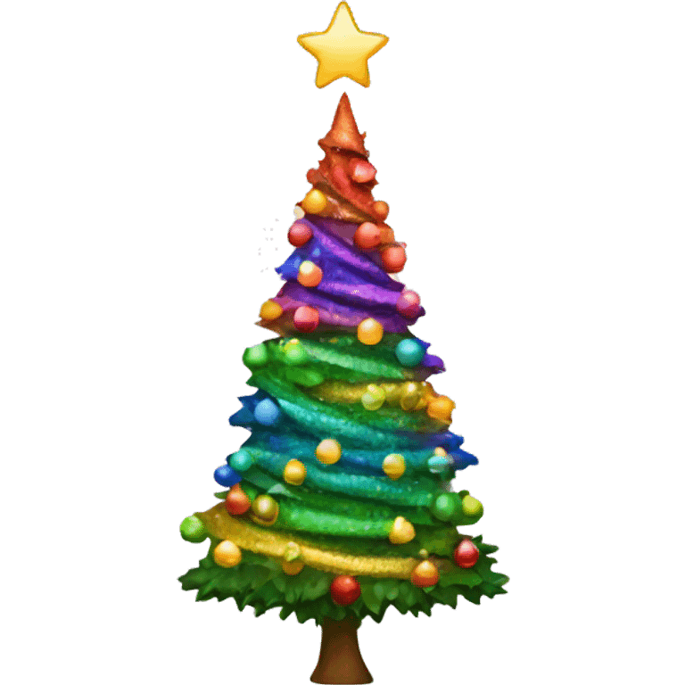 Rainbow Christmas tree emoji