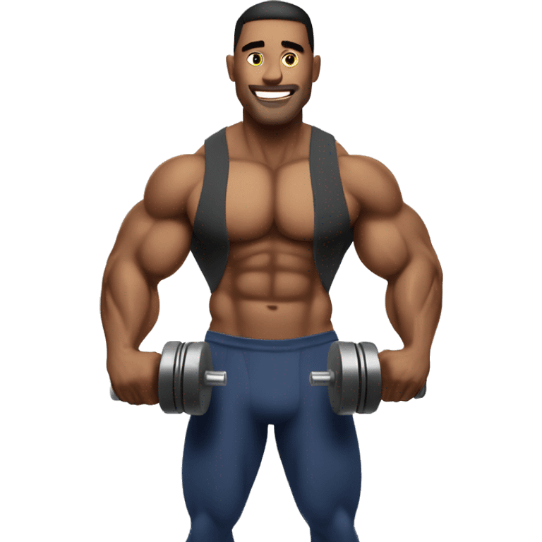 muscly guy holding dumbells emoji