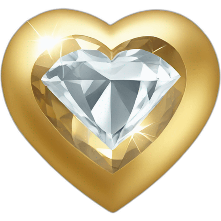 gold #c5b792 diamond with a heart shape emoji